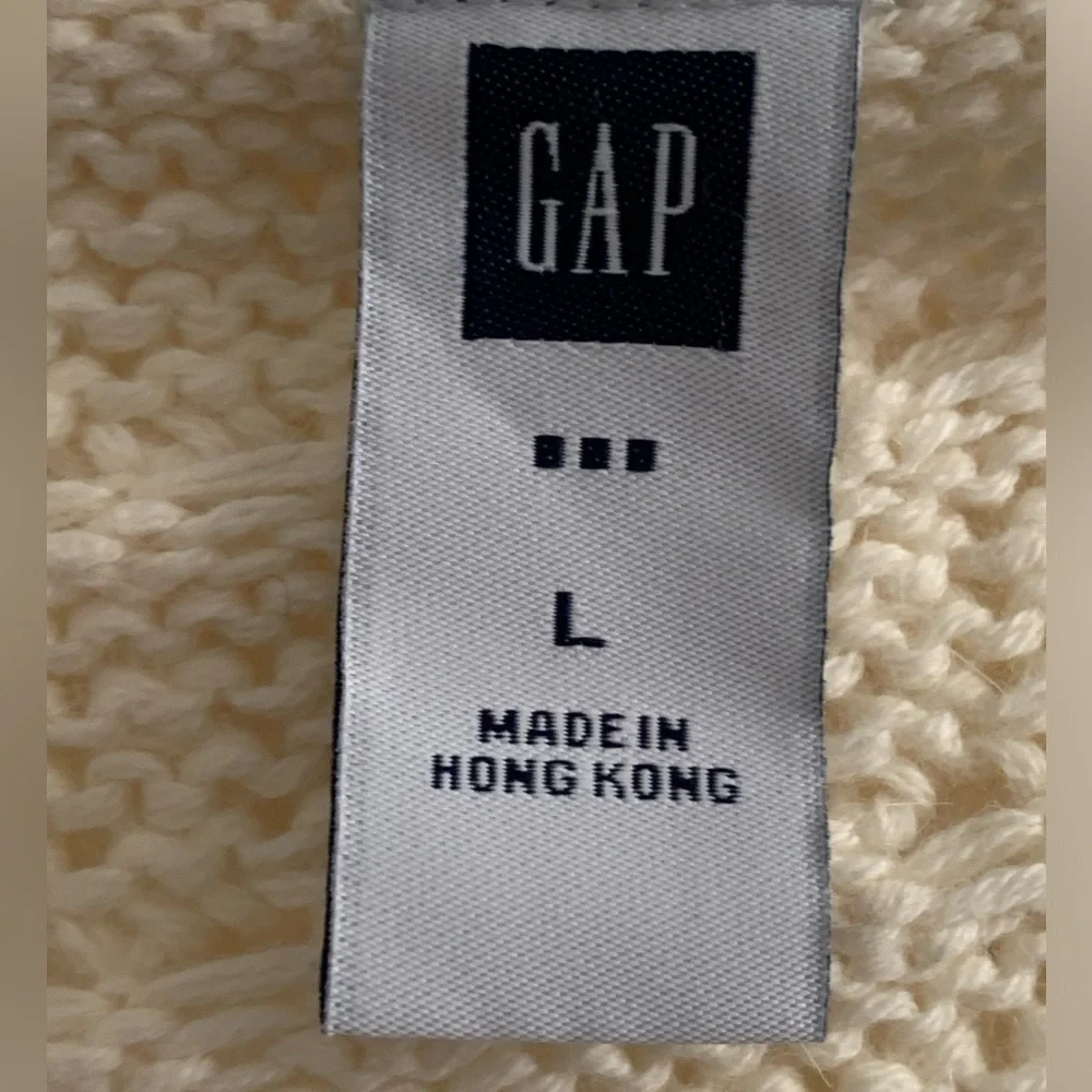 GAP Ivory Knit cotton/wool Single Button Cardigan Sweater
